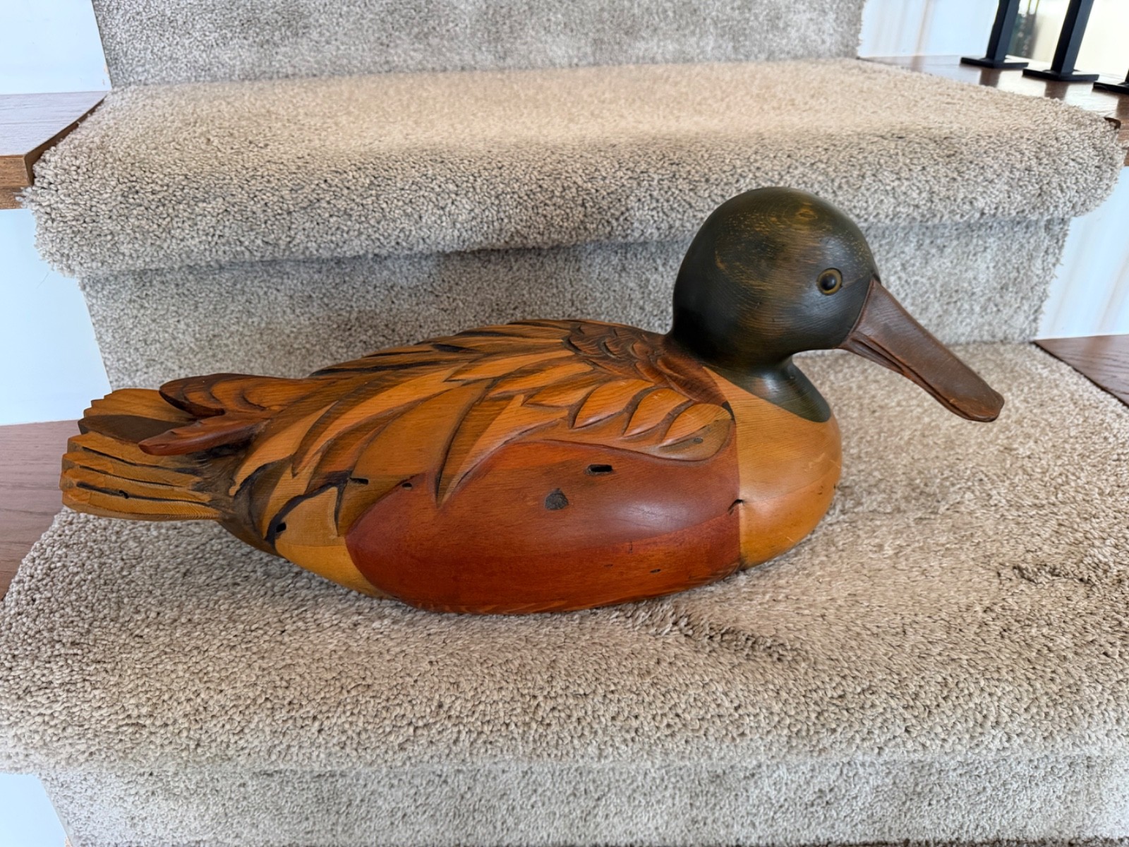 Tom Taber Shoveler Decoy, Ducks Unlimited Special Edition Medalion from 1988