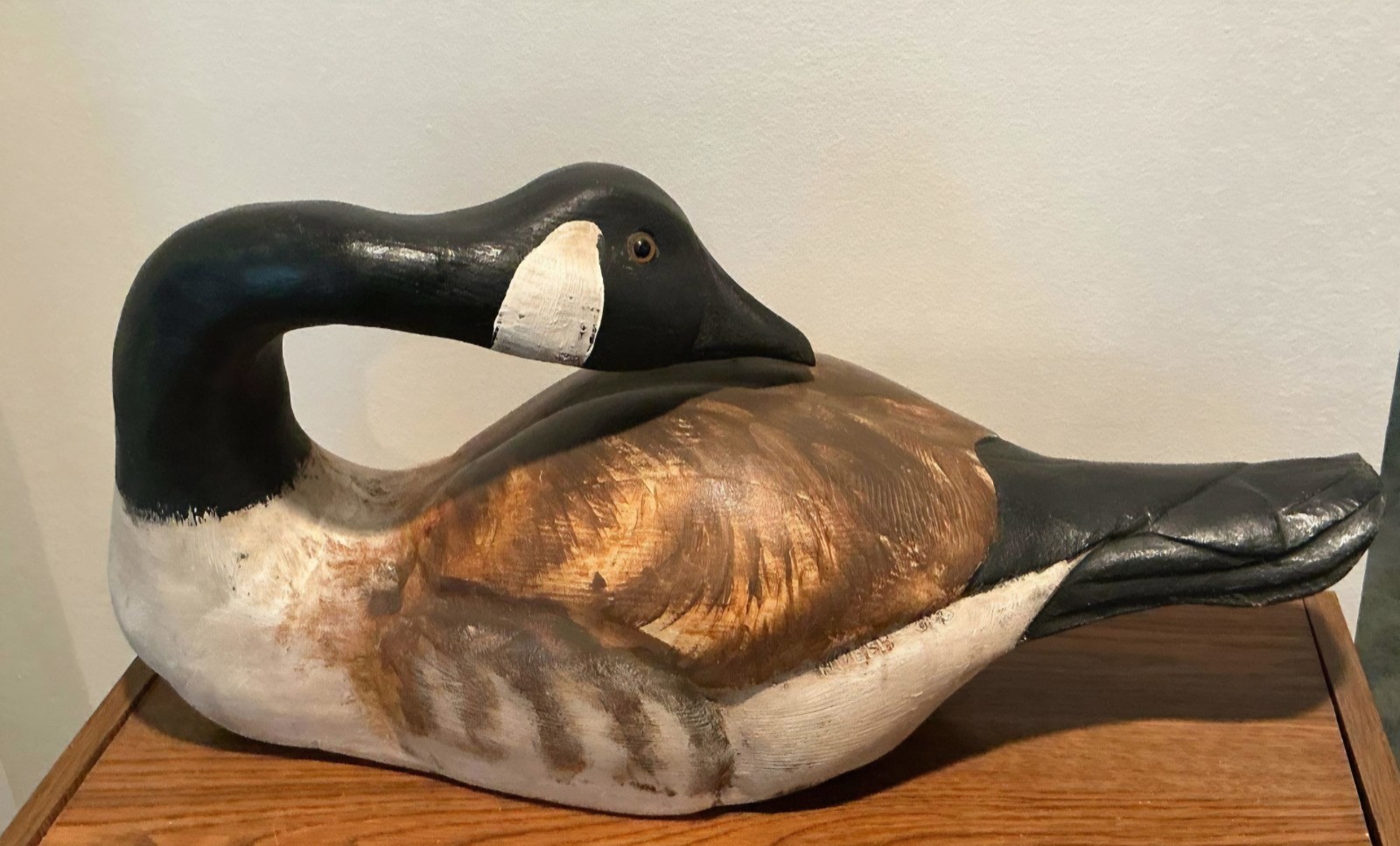 Hand Carved Wooden Canadian Goose Decoy 23 Inches Long