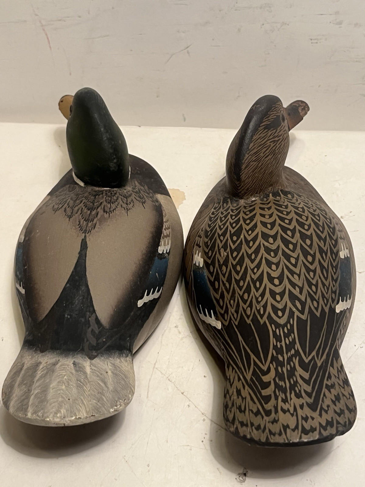 william cranmer half size mallard pair duck decoys vintage 1975