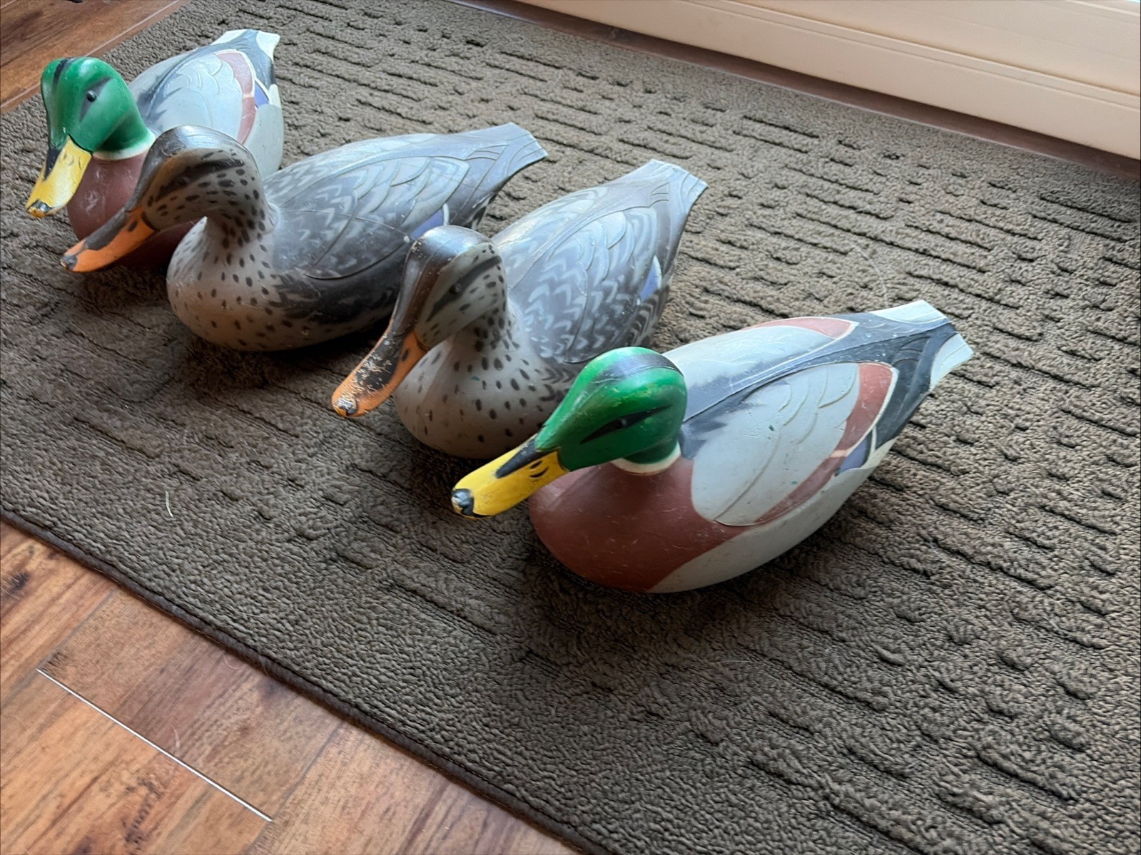 D-9 Victor Duck Decoy Mallard Pair Vintage 1967 Male/Female Woodstream Co USA