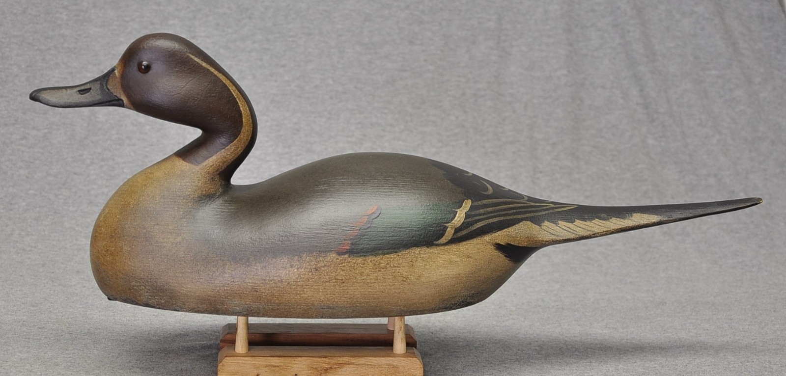 SNAKEY HEAD WOOD PINTAIL DRAKE OP by Darkfeather Freedman BRANDED SIGNED HOLLOW