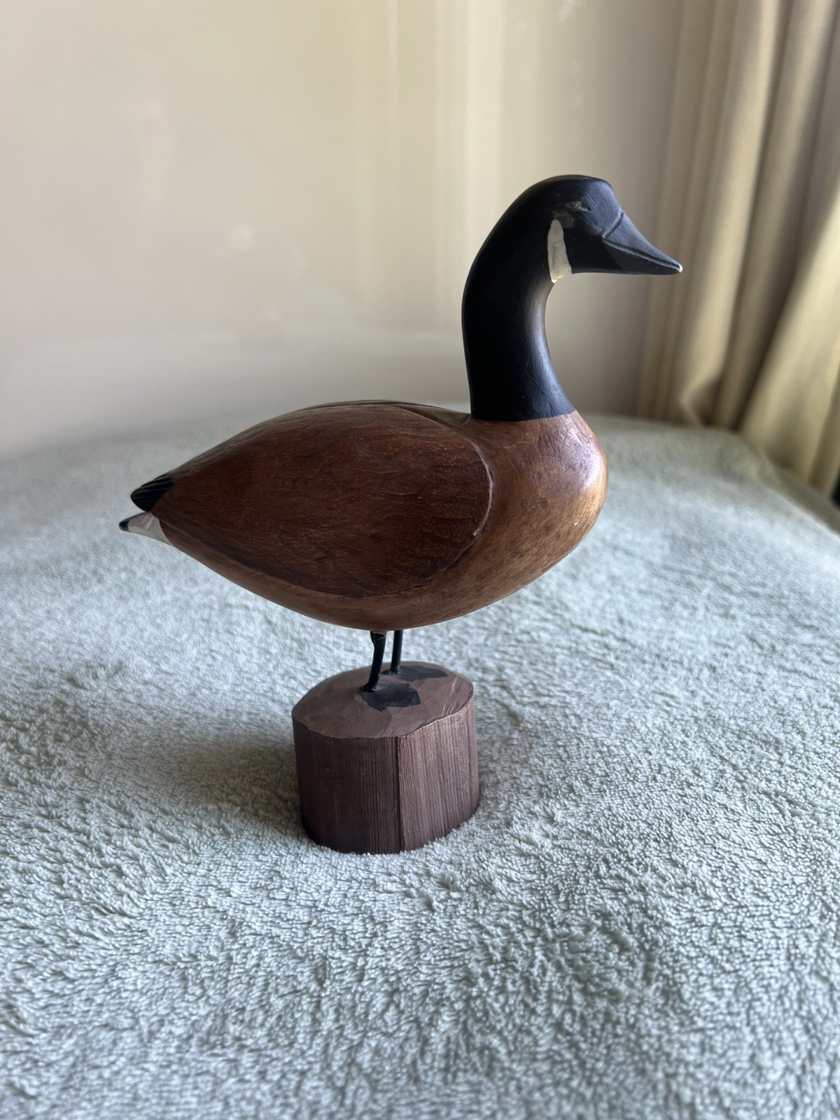 1971 E. Rhodenizer Hand Carved Painted Miniature Wood CANADIAN GOOSE DECOY