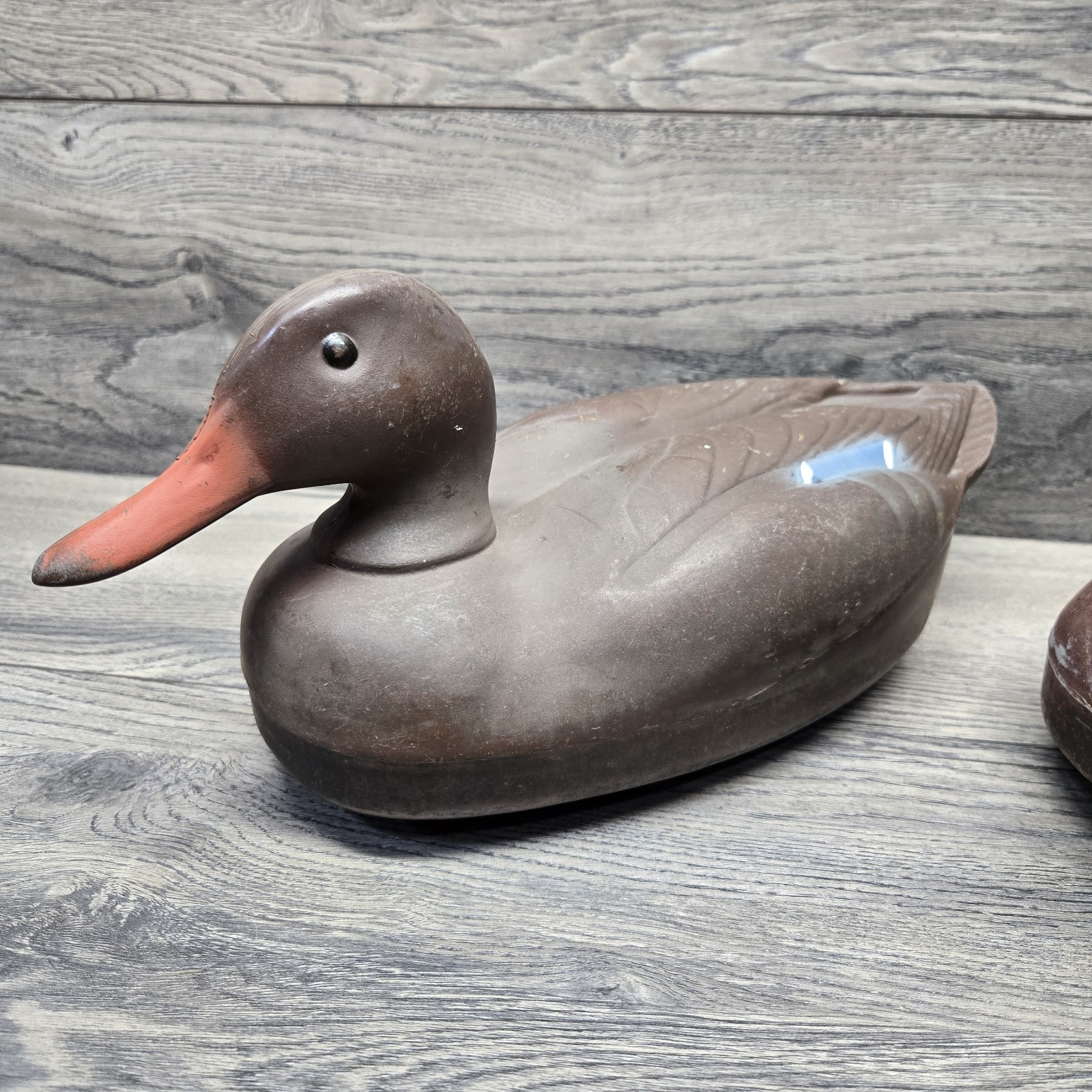 Vintage Herter’s Plastic Mallard Drake & Hen Pair 2 Duck Decoys Hunting Decor
