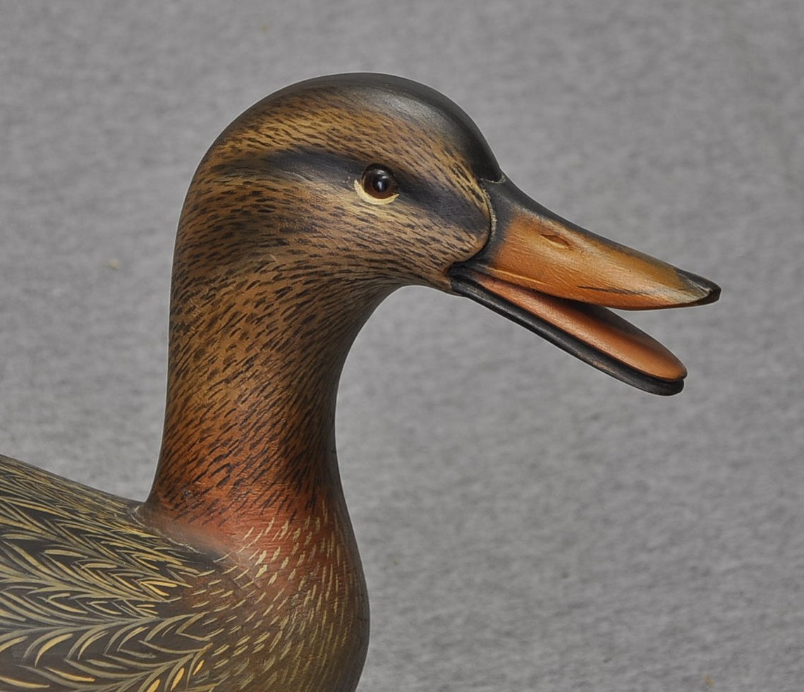 AWESOME SEAN SUTTON calling MALLARD HEN DUCK DECOY ORIGINAL PAINT EXC. CONDITION