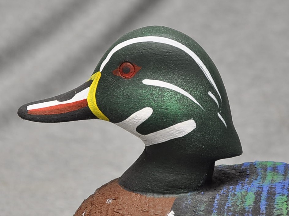 East Coast style WOOD DUCK drake duck decoy CARVED PAINTED EYES WMW “X”