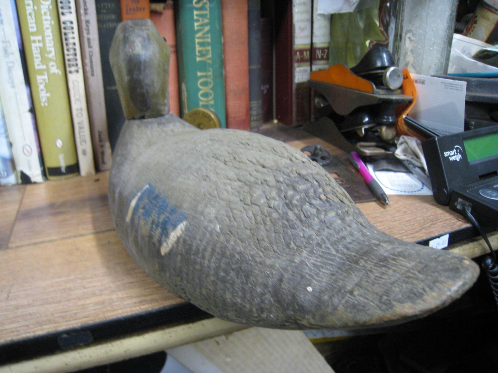 Original 1950s Wooden Mallard Hen Duck Decoy VICTOR GLASS EYES WORKING HUNTING