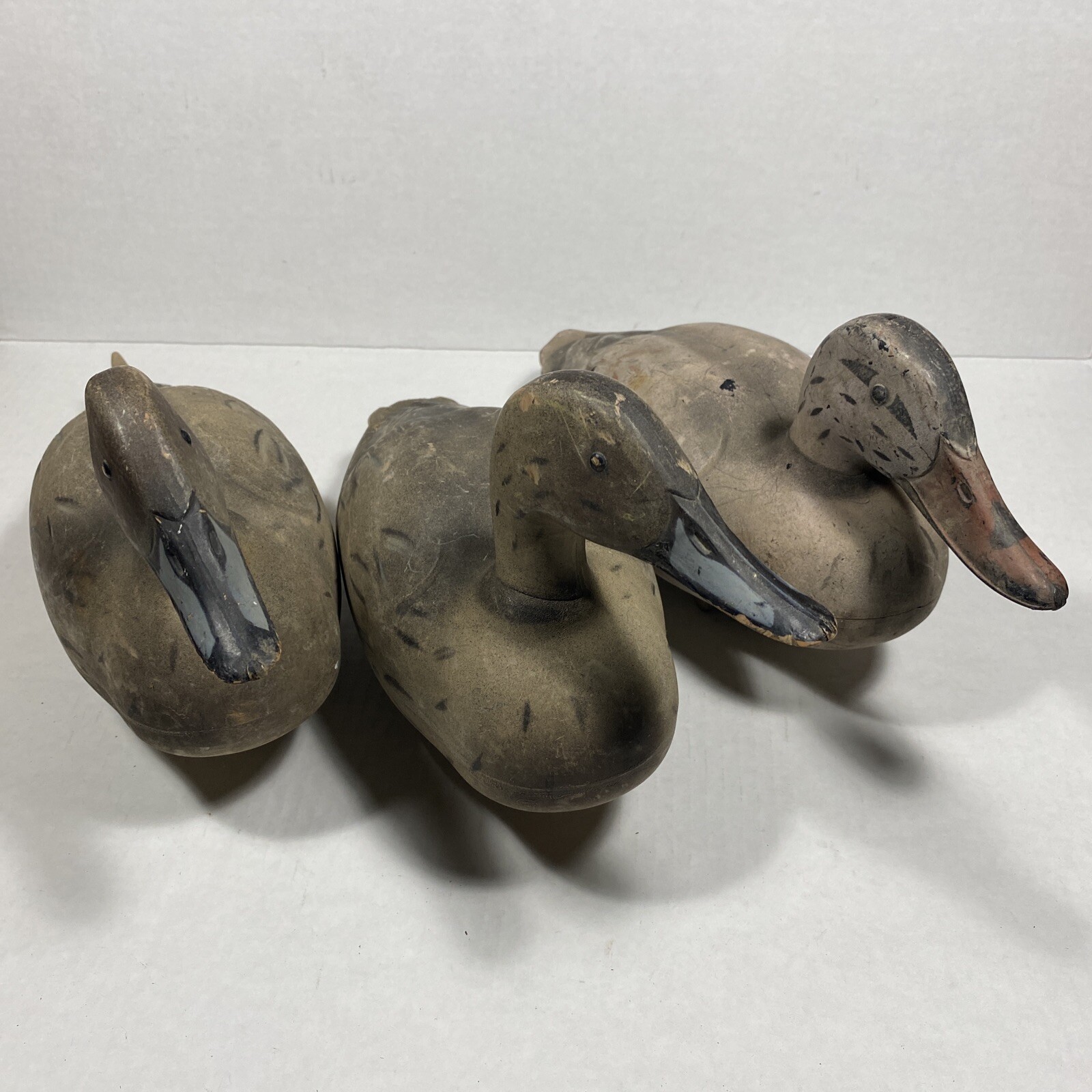 (Lot of 3) Vintage FEATHER-LITE K.C. Kansas Hollow Duck Decoys c. 1950s