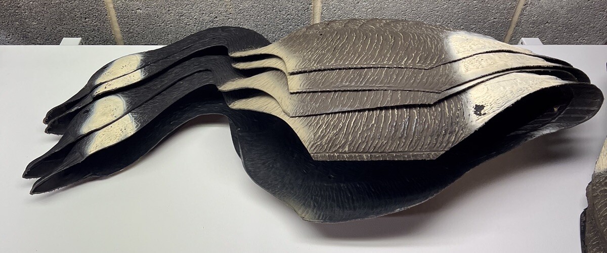 6 Large Sport Plast Goose Geese Decoy Hollow Shell Stackable Made Italy 2 Kinds