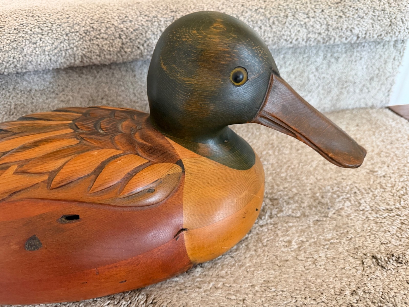 Tom Taber Shoveler Decoy, Ducks Unlimited Special Edition Medalion from 1988