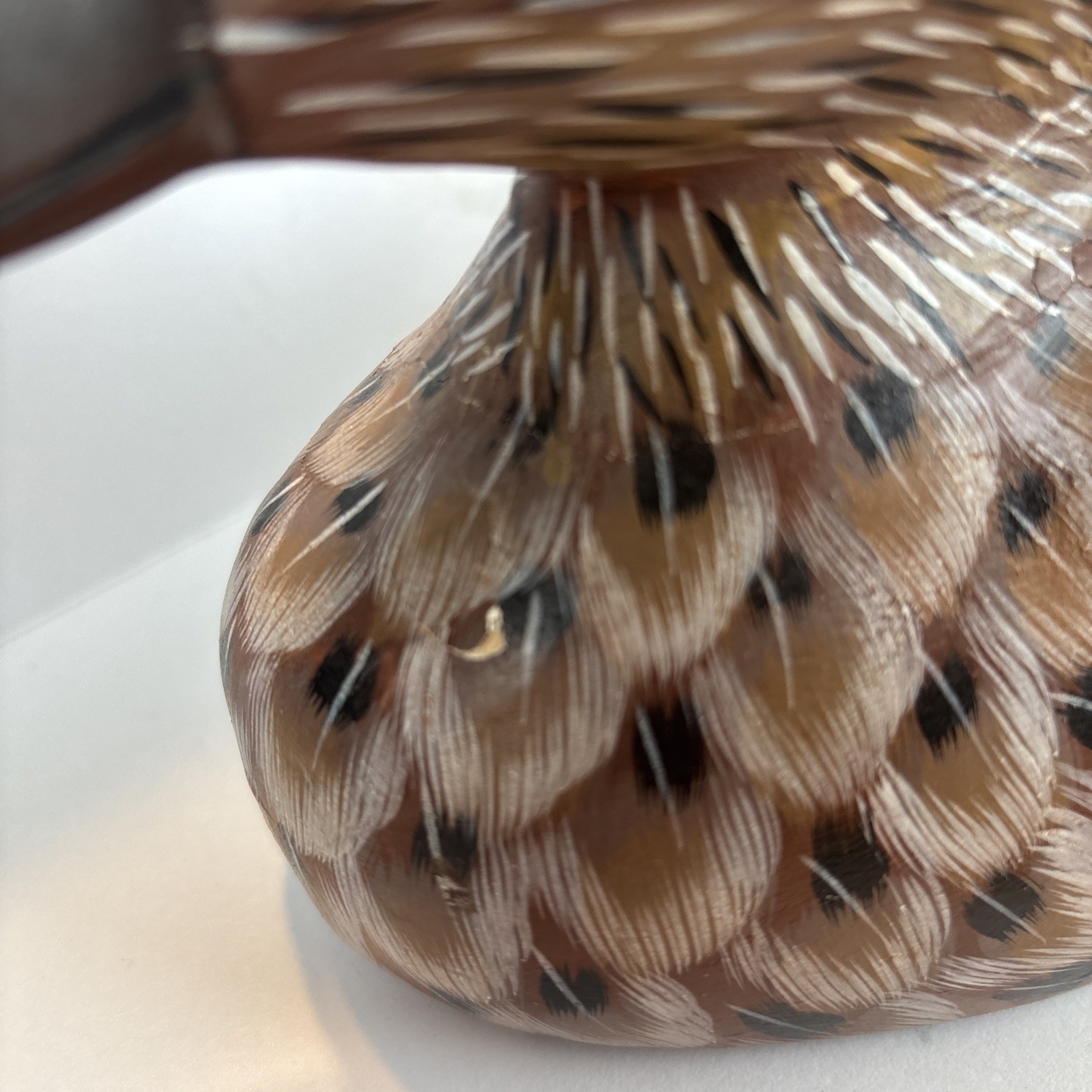 Hand Carved Wooden Duck Decoy Pintail Hen Sitting. Vintage