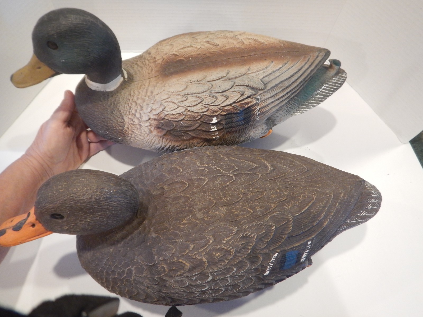 Vintage Flambeau Mallard Drake & Hen Duck Decoy Cabin Decor USA (L21)