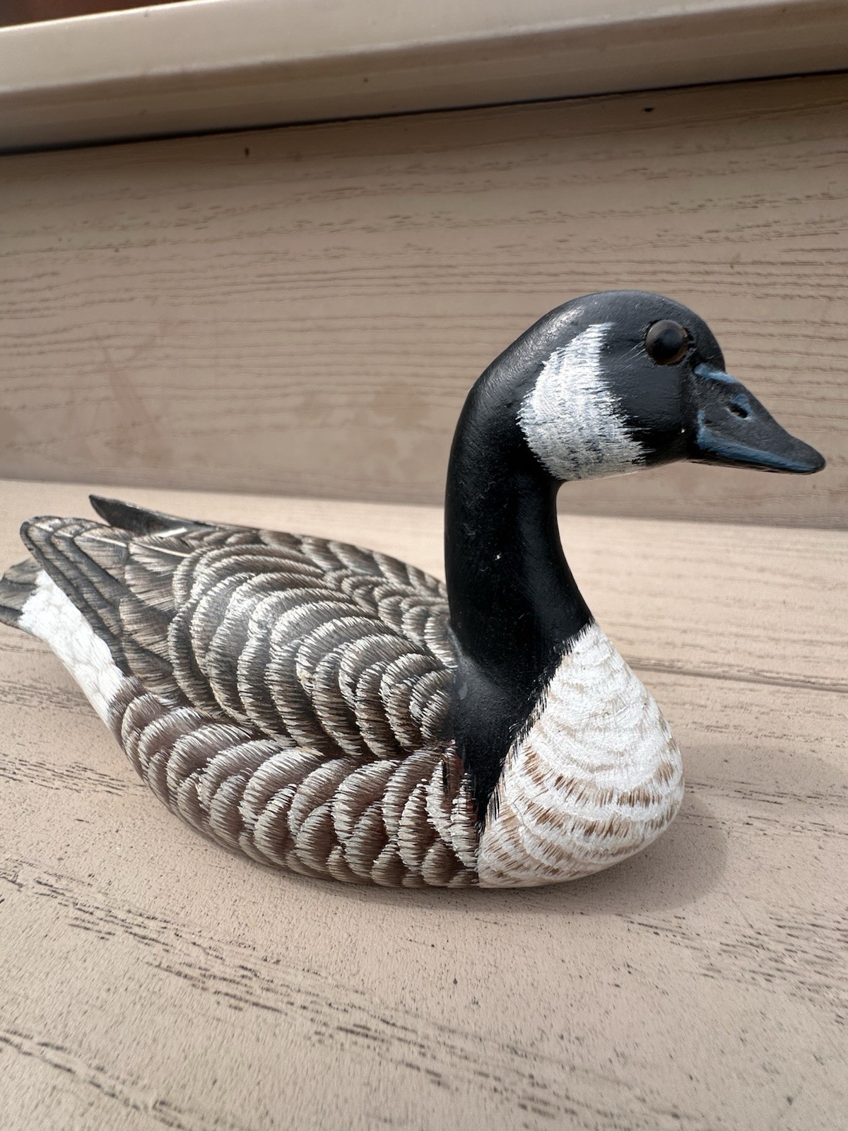 Vintage Canada Goose Miniature Decoy Hand Carved Wood Folk Art Ward Style Rare