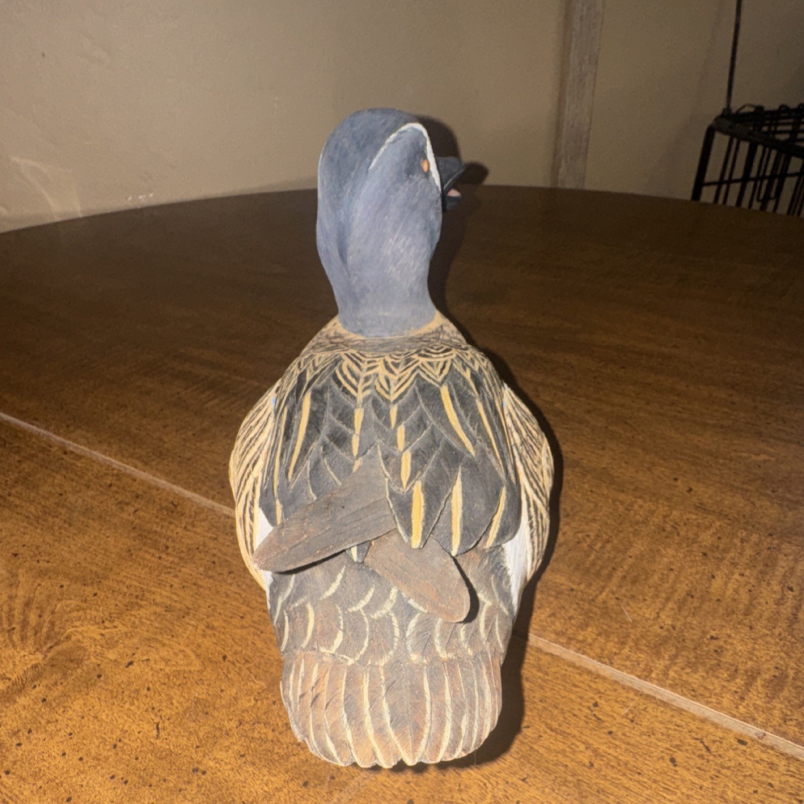 A Wooden Bird Factory Blue-Winged Teal Duck Decoy Wood Hand Carved Vintage