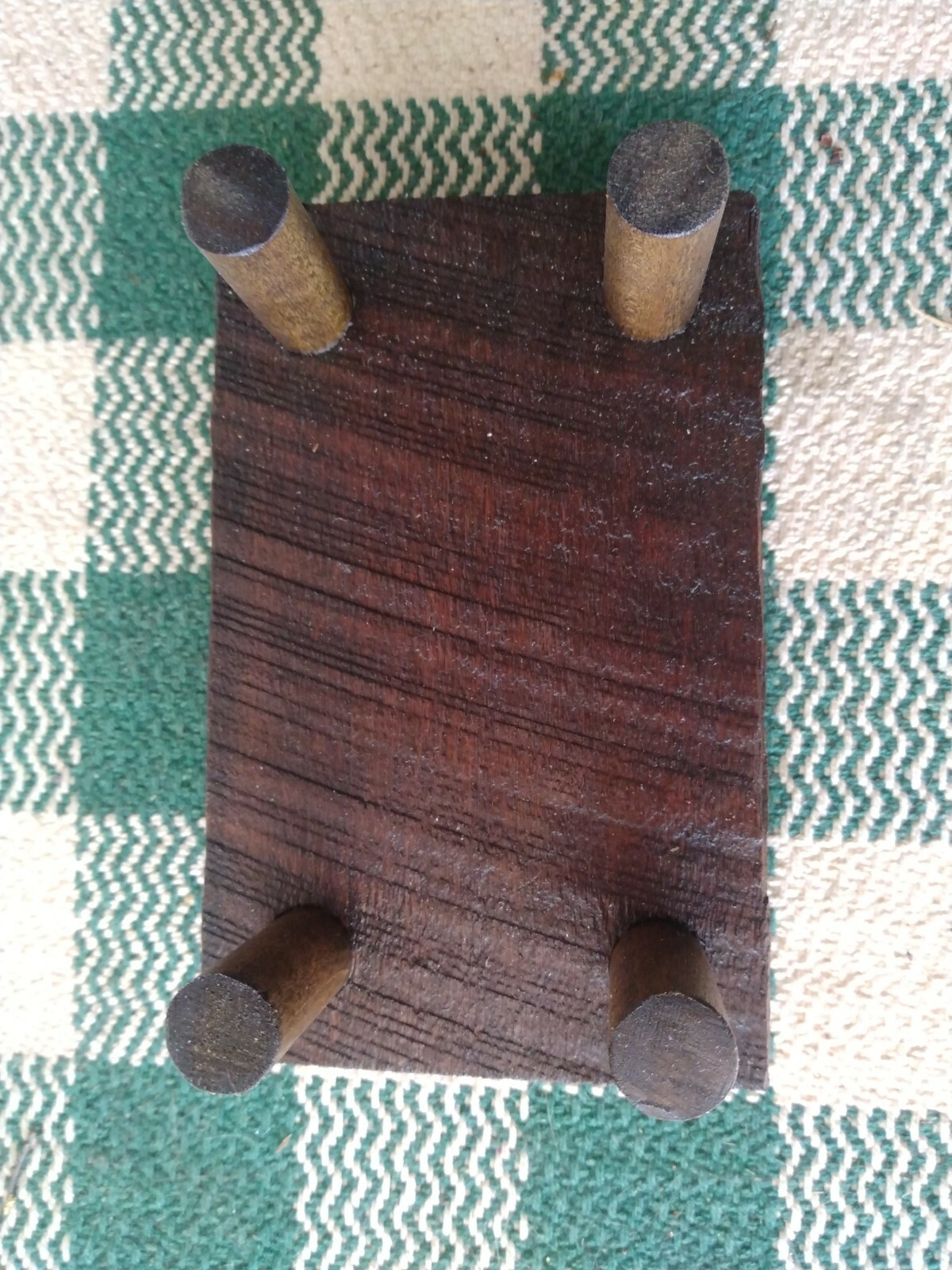 2 Wood Hand Made Duck Decoy Stands Dark Colored Stain