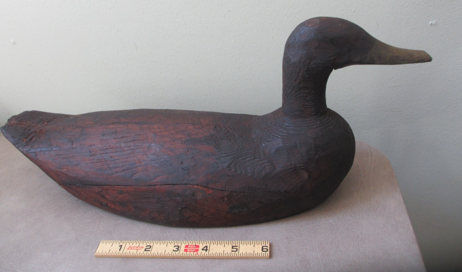 Antique MAINE Primitive Wood Duck Decoy Hand Carved Folk Art Working Bird