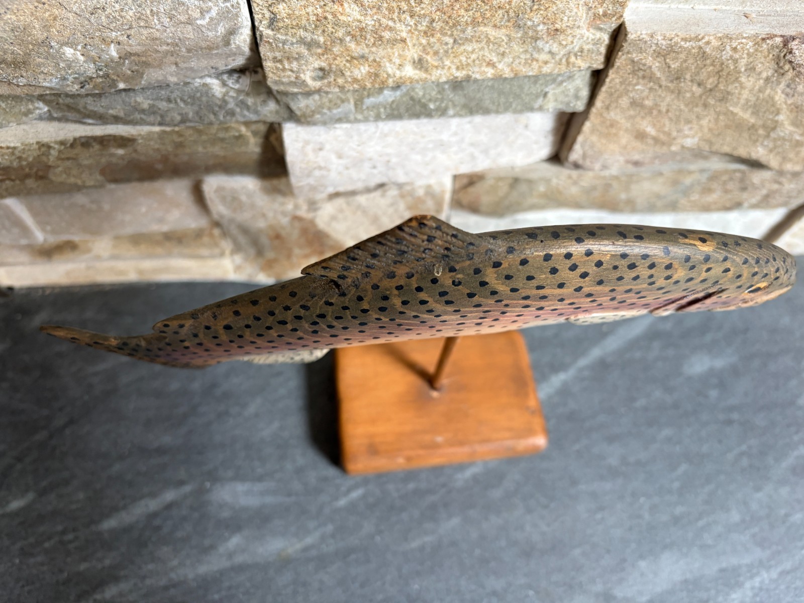 Signed Robert Alan White 1992 Hand Carved Wood Rainbow Trout