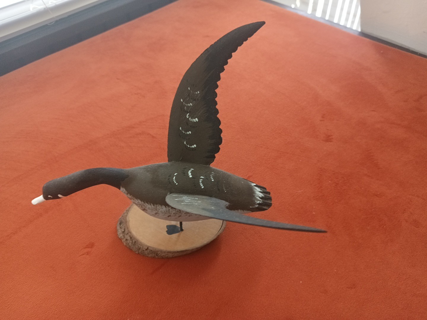HAND TREMBLAY CARVED AND PAINTED SIGNED FOLK ART CANADIAN GOOSE WOOD SCULPTURE