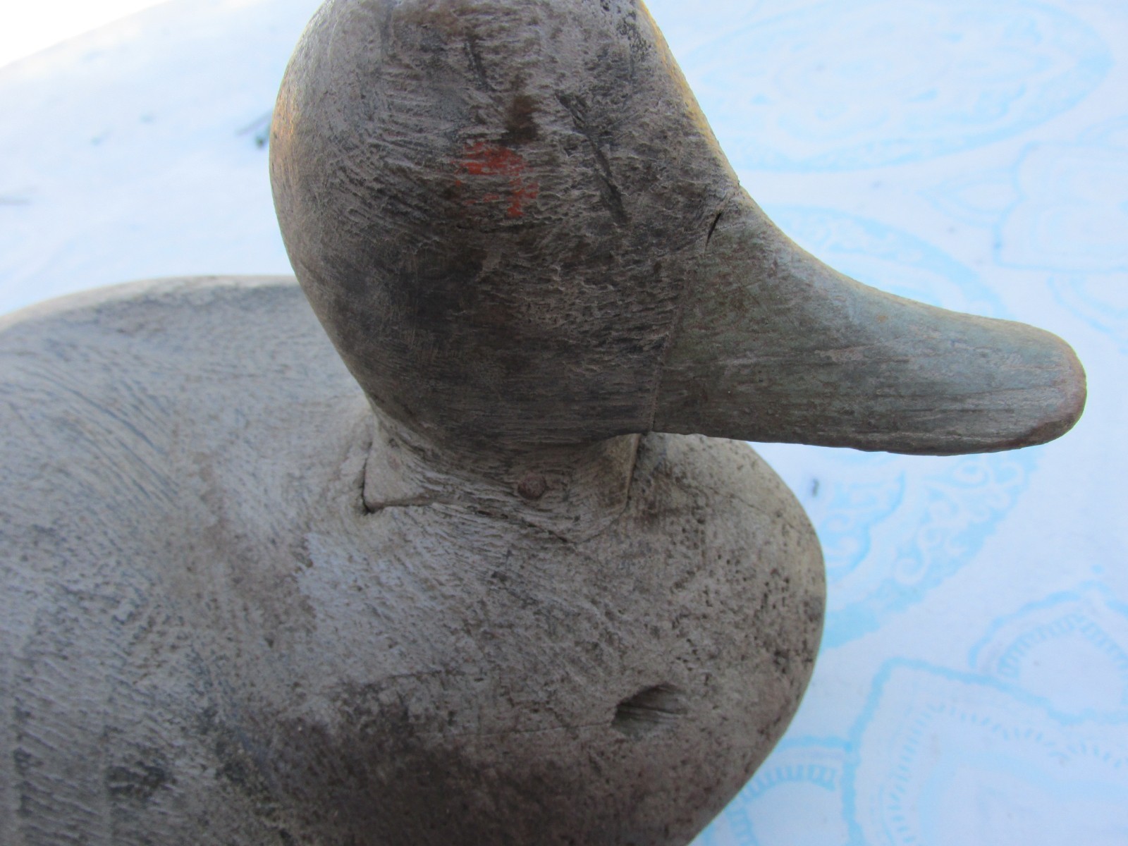 Primitive Solid Wood Duck Decoy Hand Carved Large Decoy