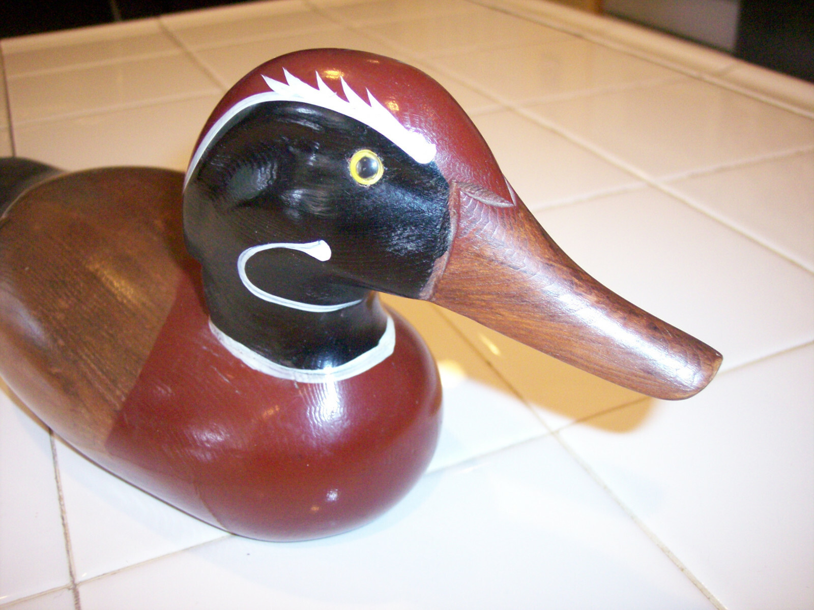 EXCELLENTLY HANDCRAFTED SOLID WOOD COLLECTIBLE 15in DECOY MULTIPLE SPECIES DUCK