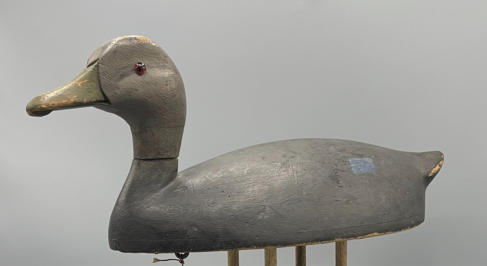 **ORIGINAL PAINT** KINGSTON ONTARIO(?) BLACK DUCK ANTIQUE DECOY “EGGSHELL THIN”