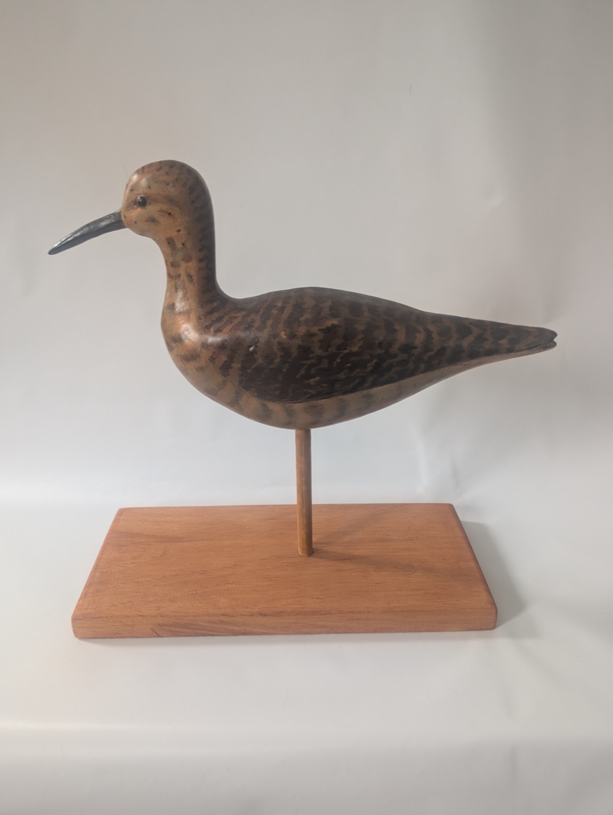 Yellow Leg Shorebird Decoy, Oil Paint, Wood, Glass Eyes. NH Made Tom Belliveau.