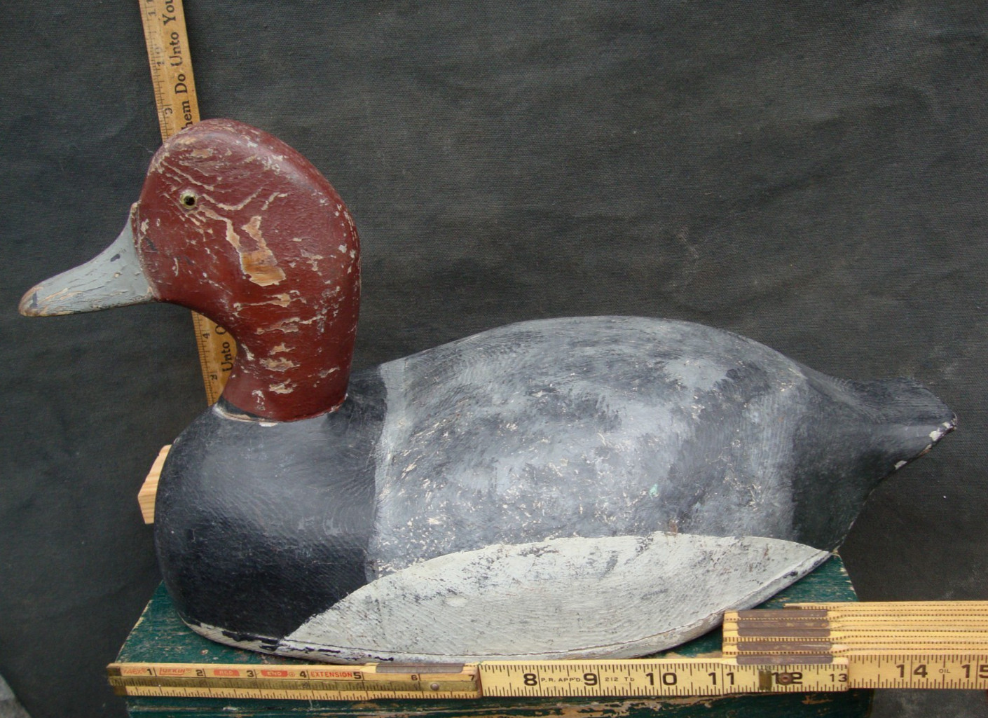 ANTIQUE REDHEAD PRIMITIVE HUNTING DECOY NEW YORK MICHIGAN OHIO OLD LURE NR