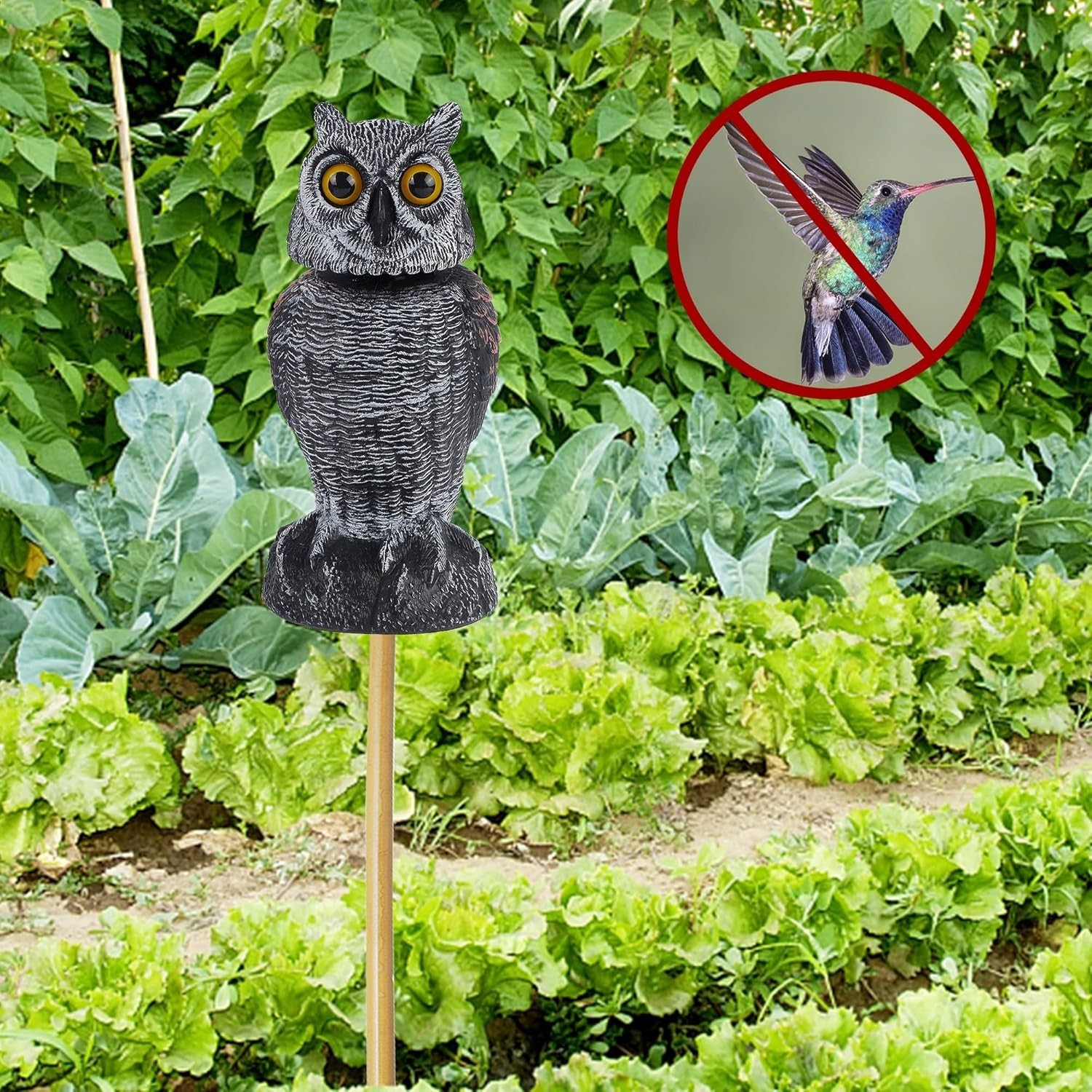 3 Pack Bird Scarecrow Owl Decoys Outdoor Pest Repellent Garden Decor