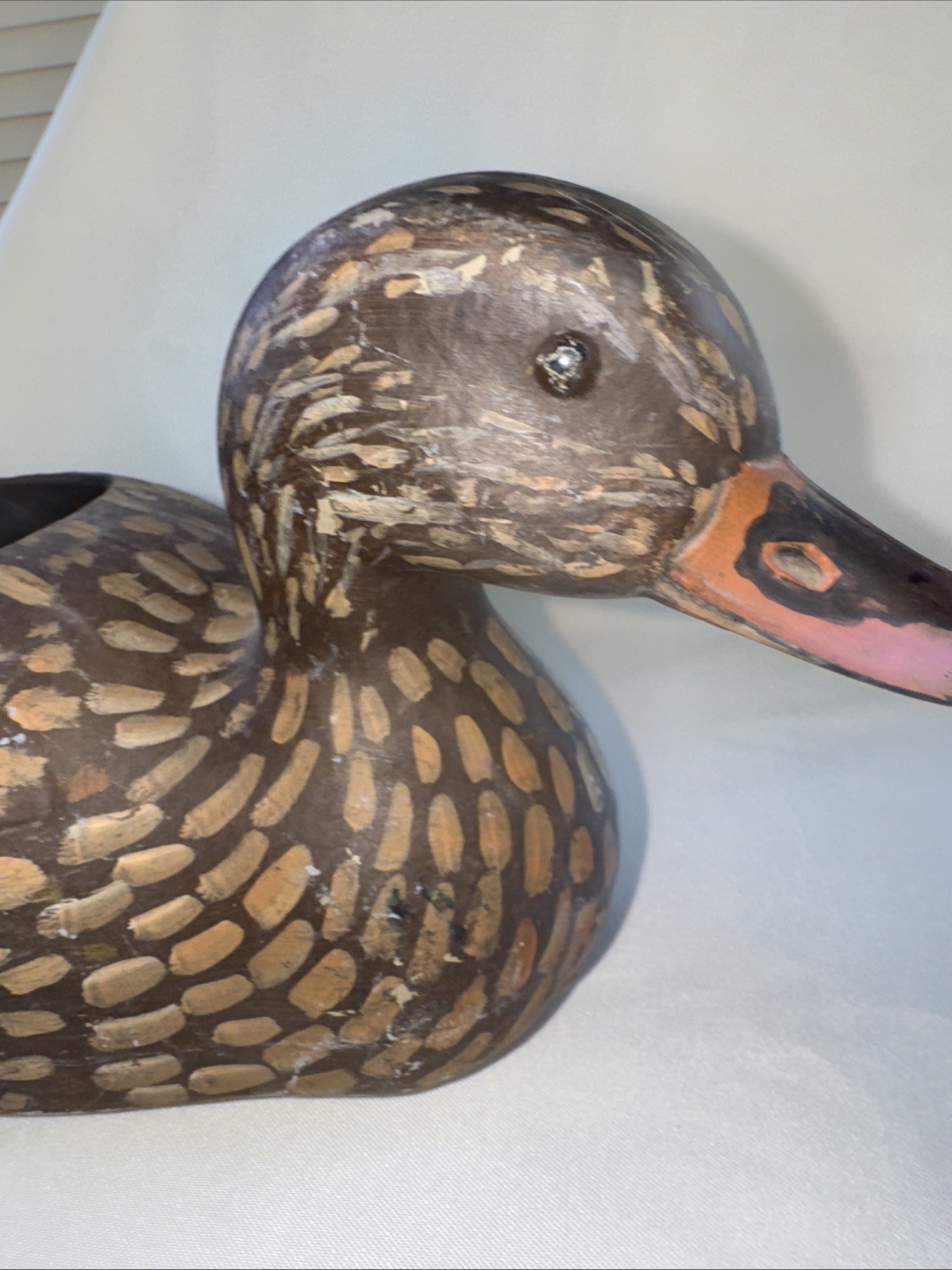Vtg 1956 Mallard Hen JS McGuire Fairfax Feather-Lite 15” Duck Decoy Hole In Top