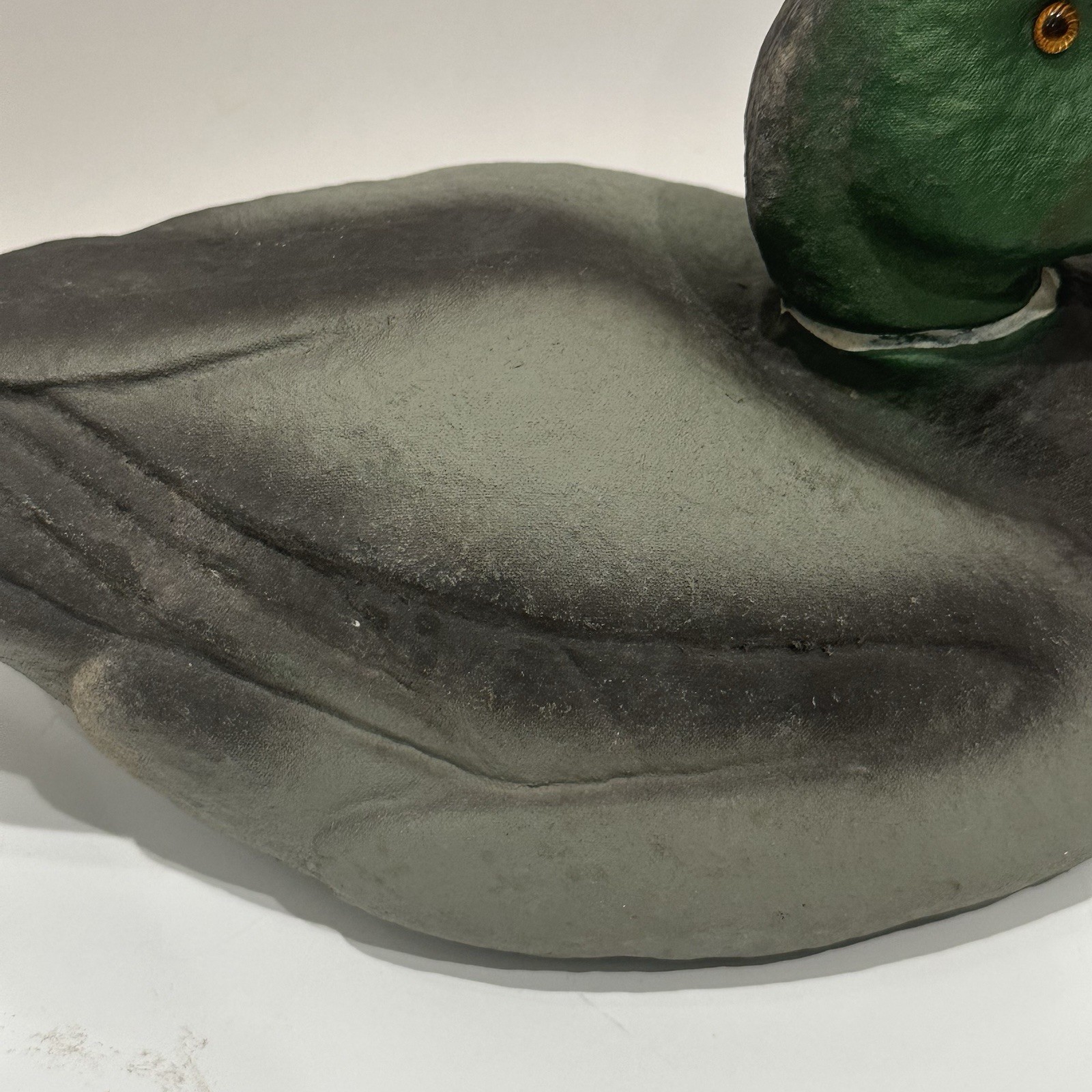 Vtg. Carry-Lite Duck Decoy Mallard Male Paper Mache Hunting Lodge Decor 1939-69