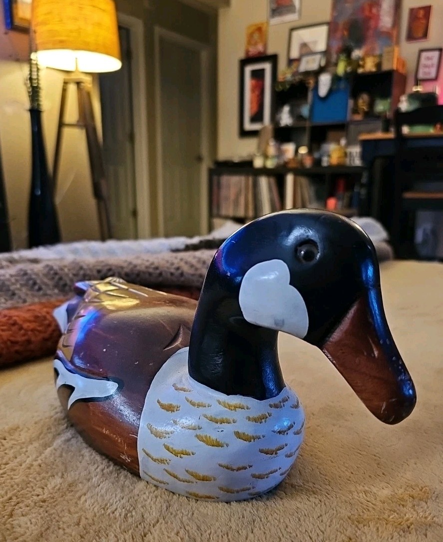 Canadian Duck Goose Decoy Hand Painted Vintage 14″ *Read*