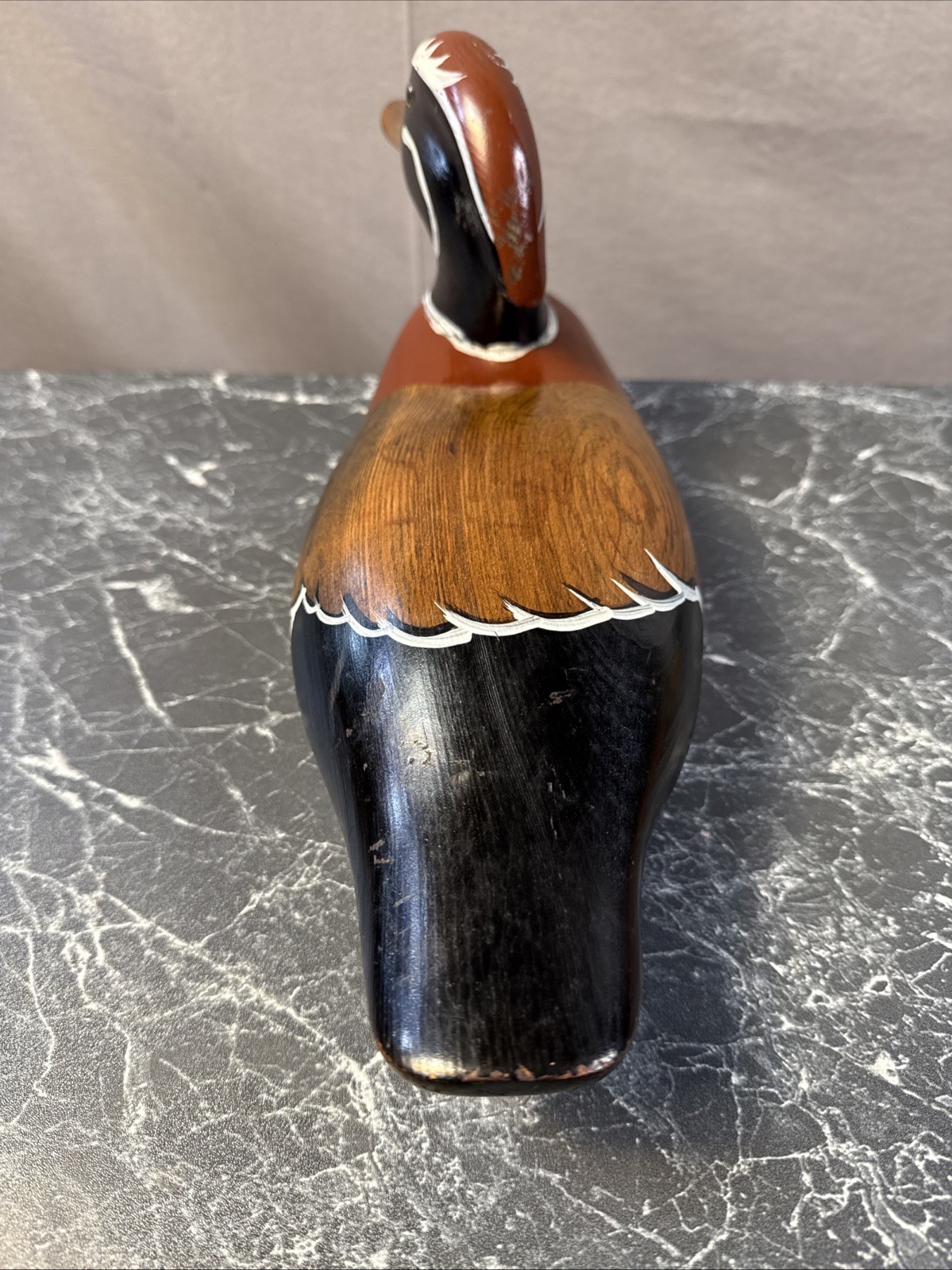 Vintage Wood Duck HANDCRAFTED SOLID WOOD COLLECTIBLE / Beautiful