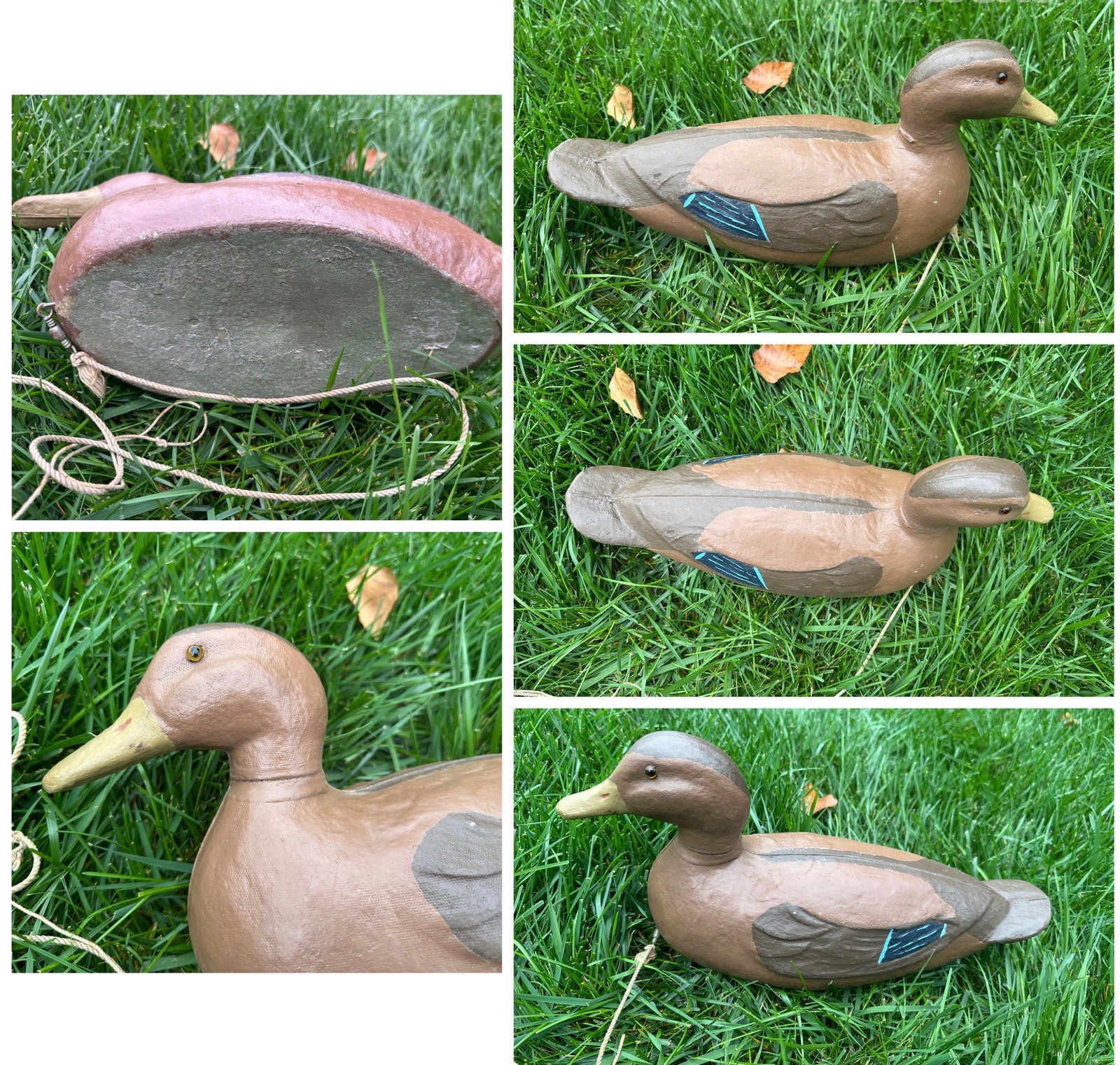 Lot Of 7 1946 Victor Veri-Lite Mallard Duck Decoy ANIMAL TRAP CO PAPER MACHE
