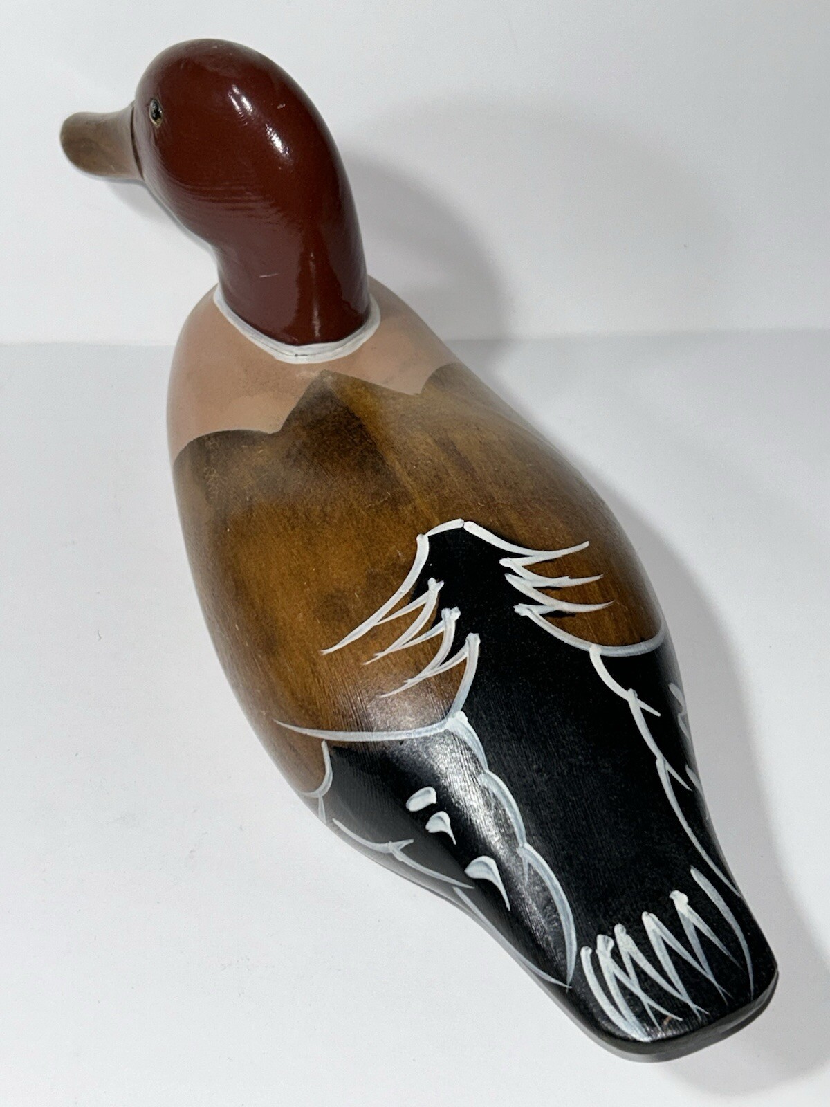 Solid Body Wooden Duck Decoy Vintage Mallard Hen Duck Decoy 10-1/2” Length