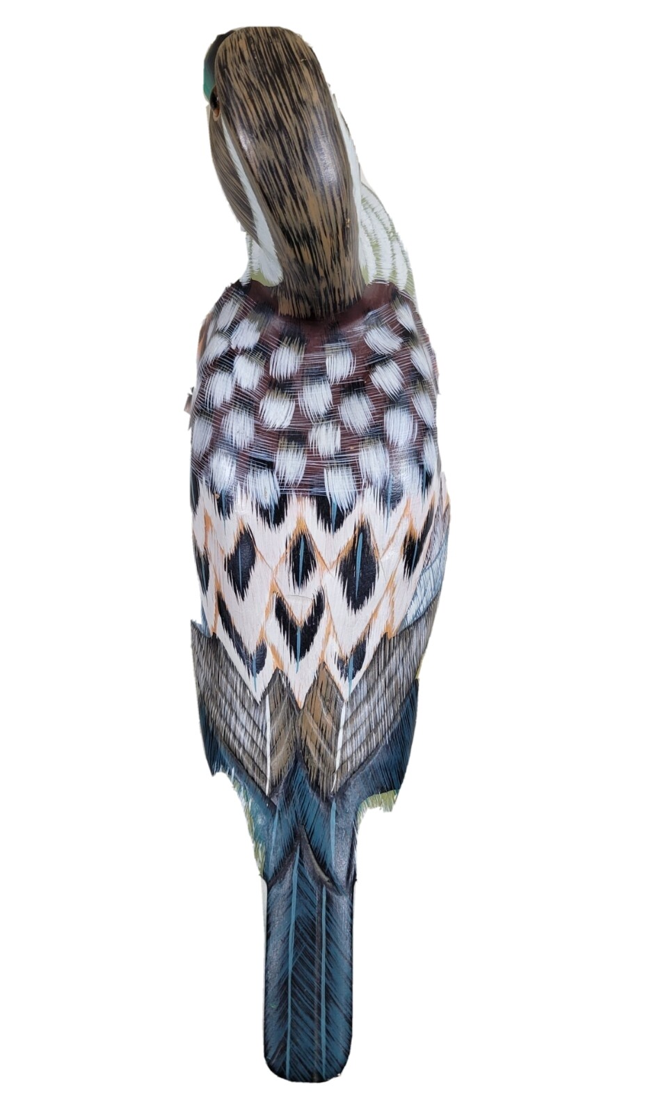 VTG. Duck Decoy Figure w/Glass Eyes, BEAUTIFULLY Handcarved & Painted, Preowned