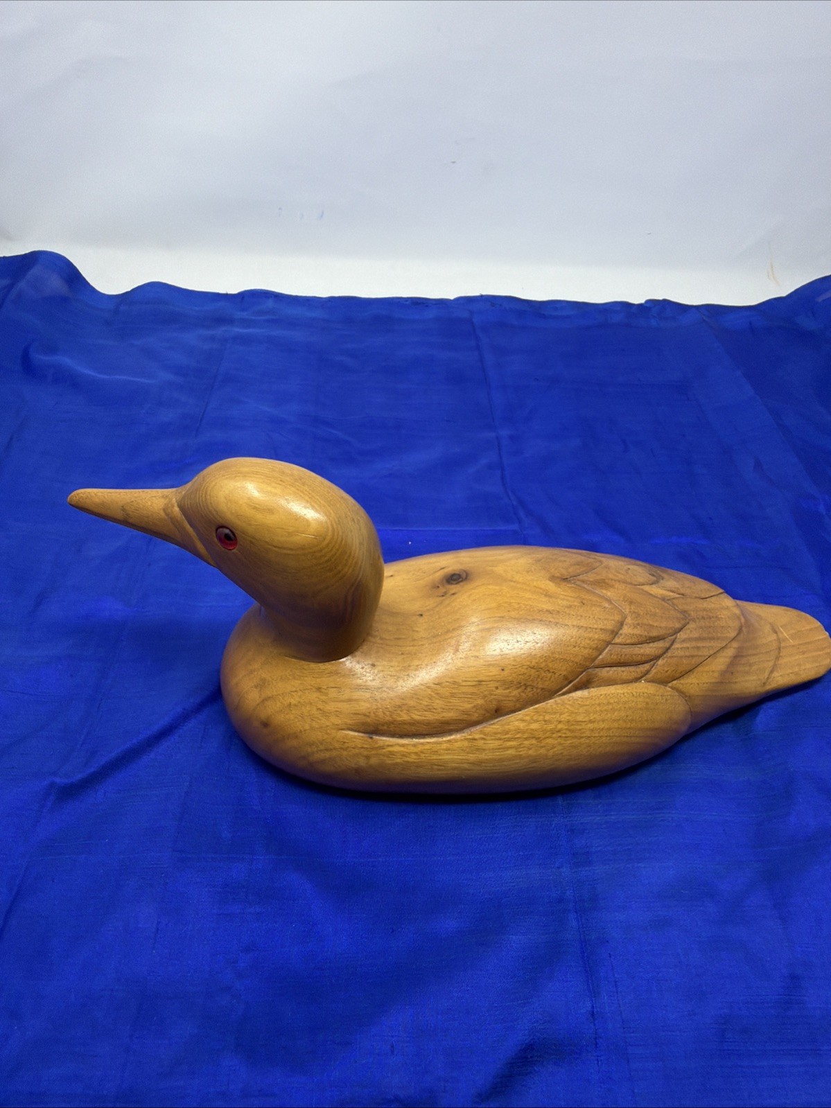 Loon Duck Decoy Hand Carved Inez Esse 1984 Wooden Bird Factory – Unpainted Blank