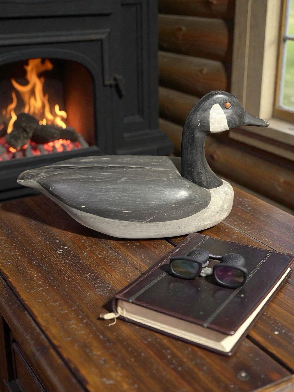 John Shelton Hand Carved Goose Decay Signed 16”