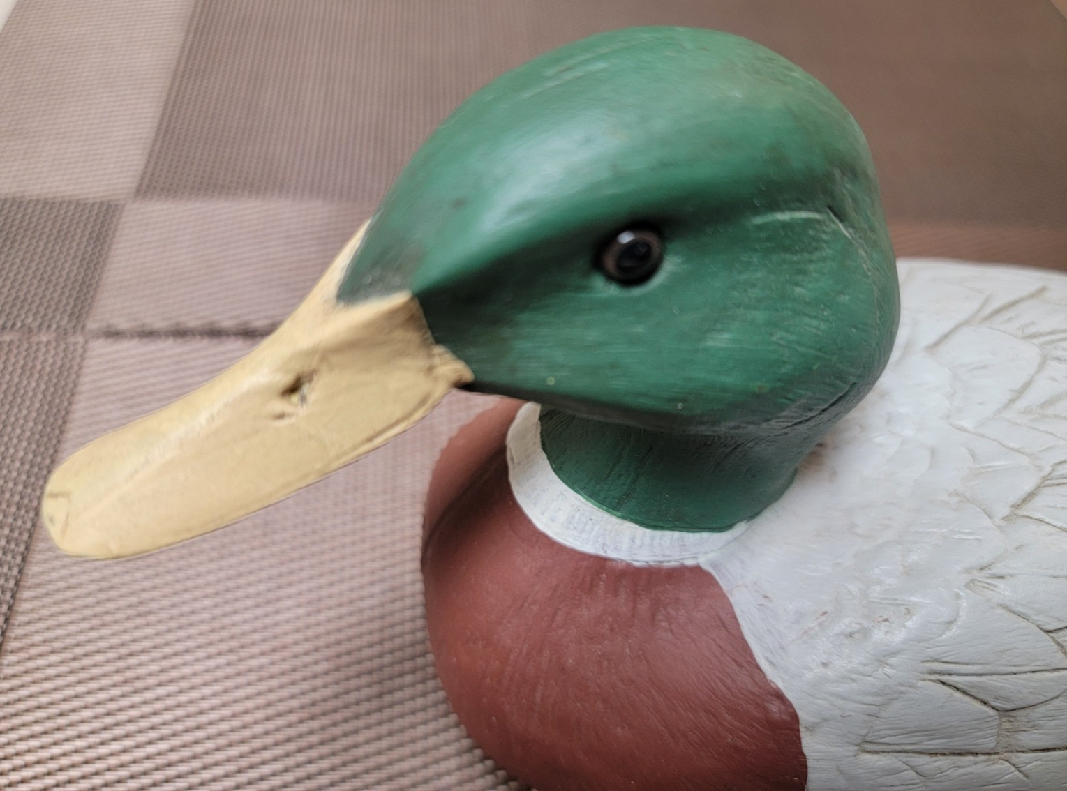 Vintage Wood Mallard Drake Duck Hand Carved Painted Signed by Leonard 9498