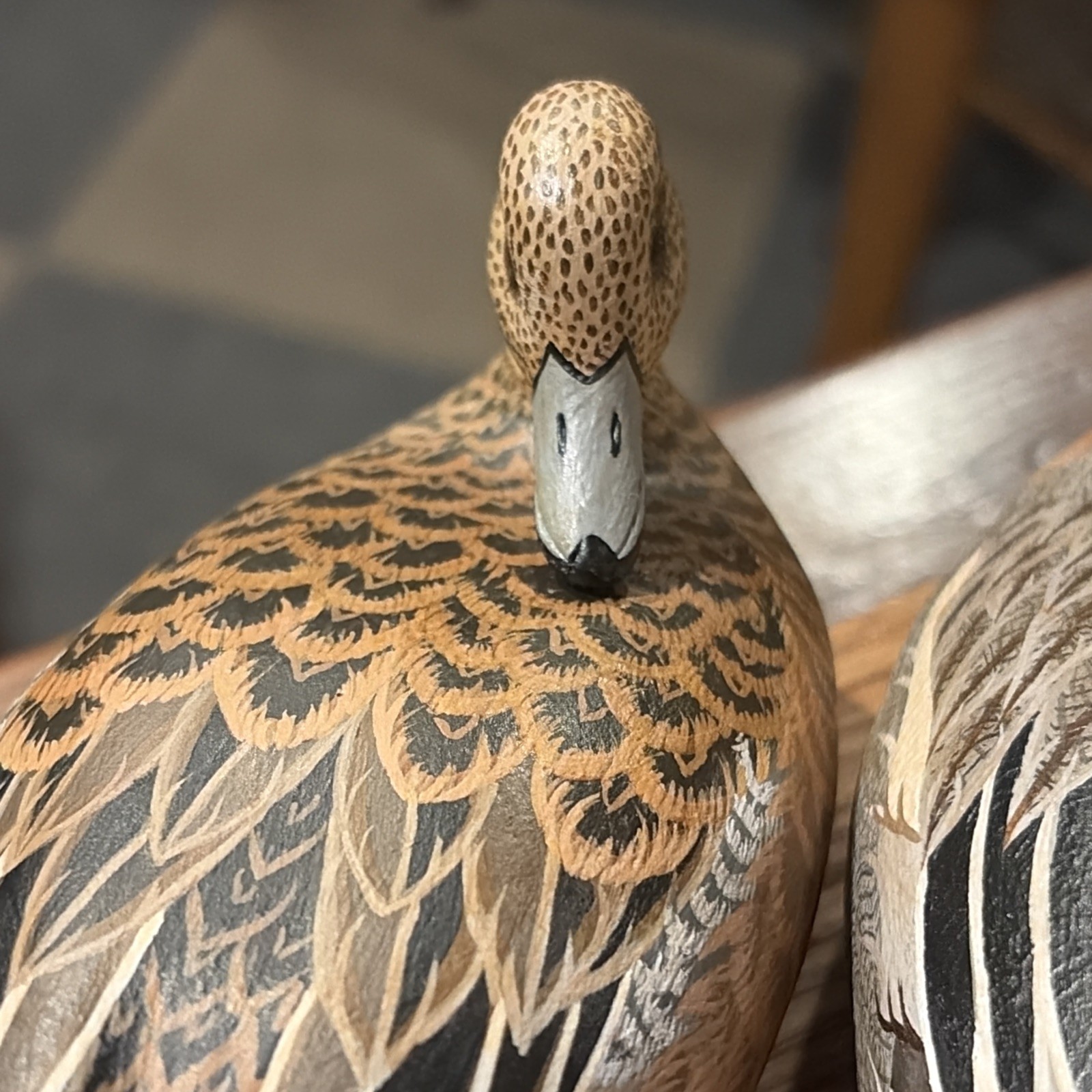 Vintage Miniature Eurasian Wigeon Pair Duck Decoys John Wood Venice, Fl Original