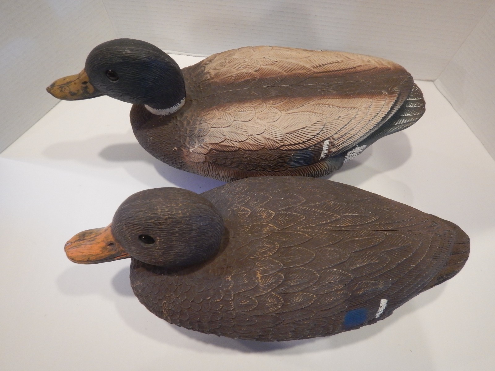 Vintage Flambeau Mallard Drake & Hen Duck Decoy Cabin Decor USA (L15)