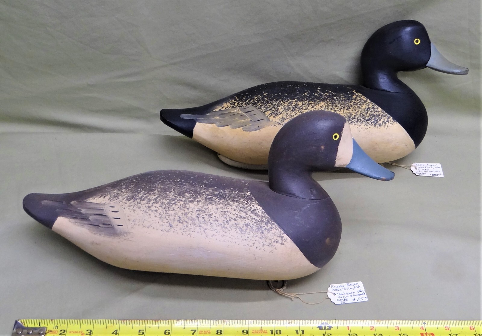 Charlie Bryan, Middle River, MD, Blue Bill Pair, Never Overboard, C. 1980