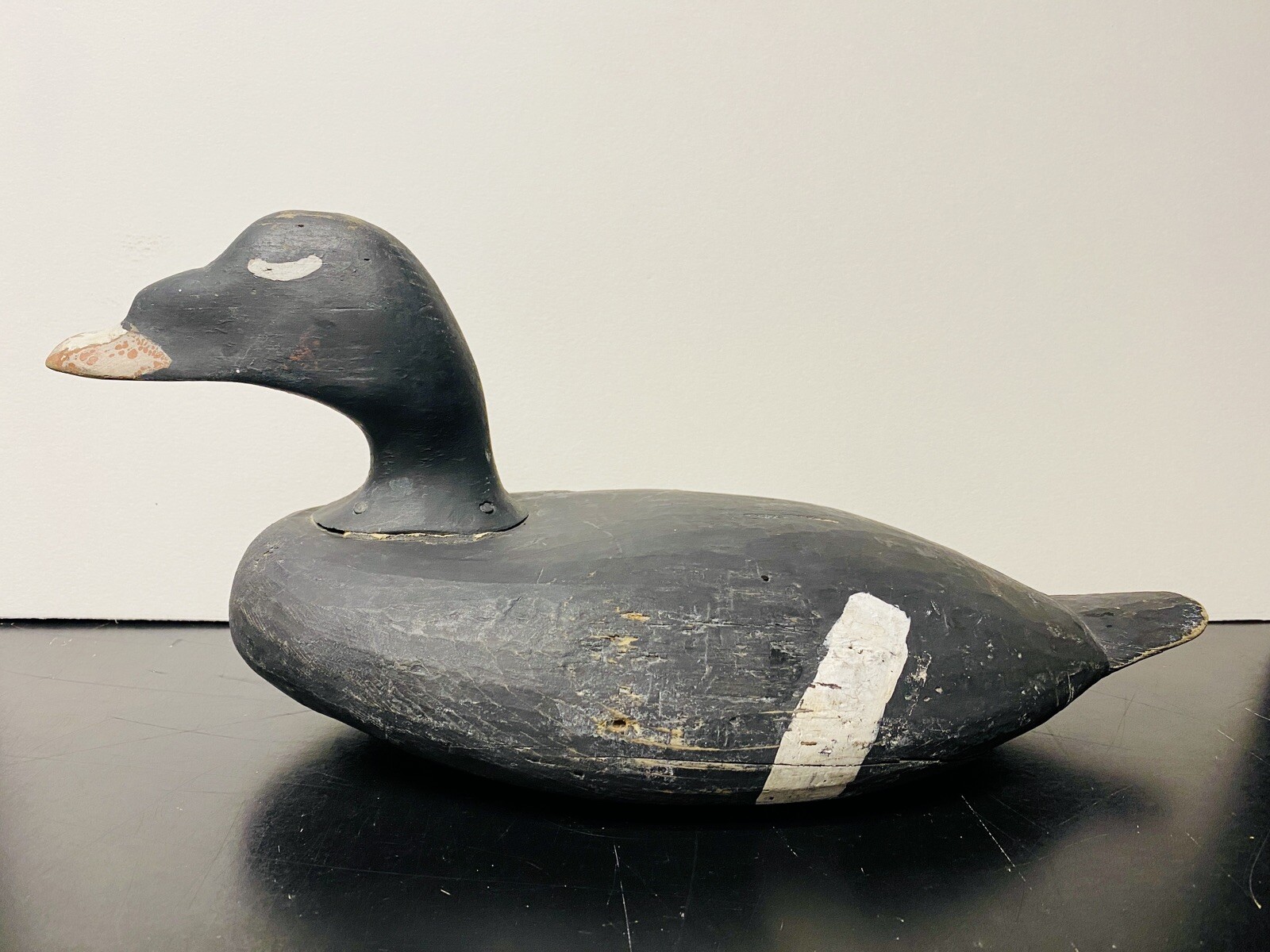 White-winged Scoter Duck Decoy, Vintage, Wood, Nailed in Head Set, Unsigned