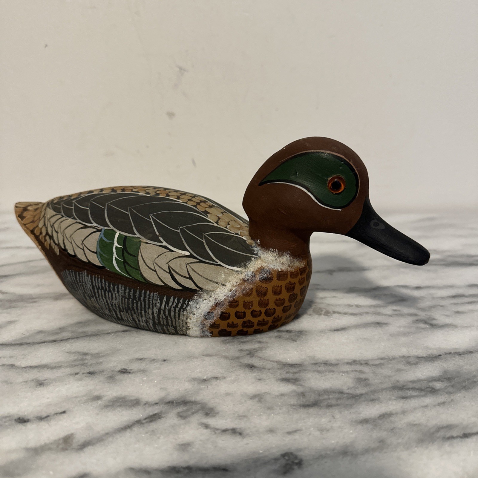 Reginald Trevisan Wood Mallard Duck Decoy Hand Made & Painted Signed Dated 1981