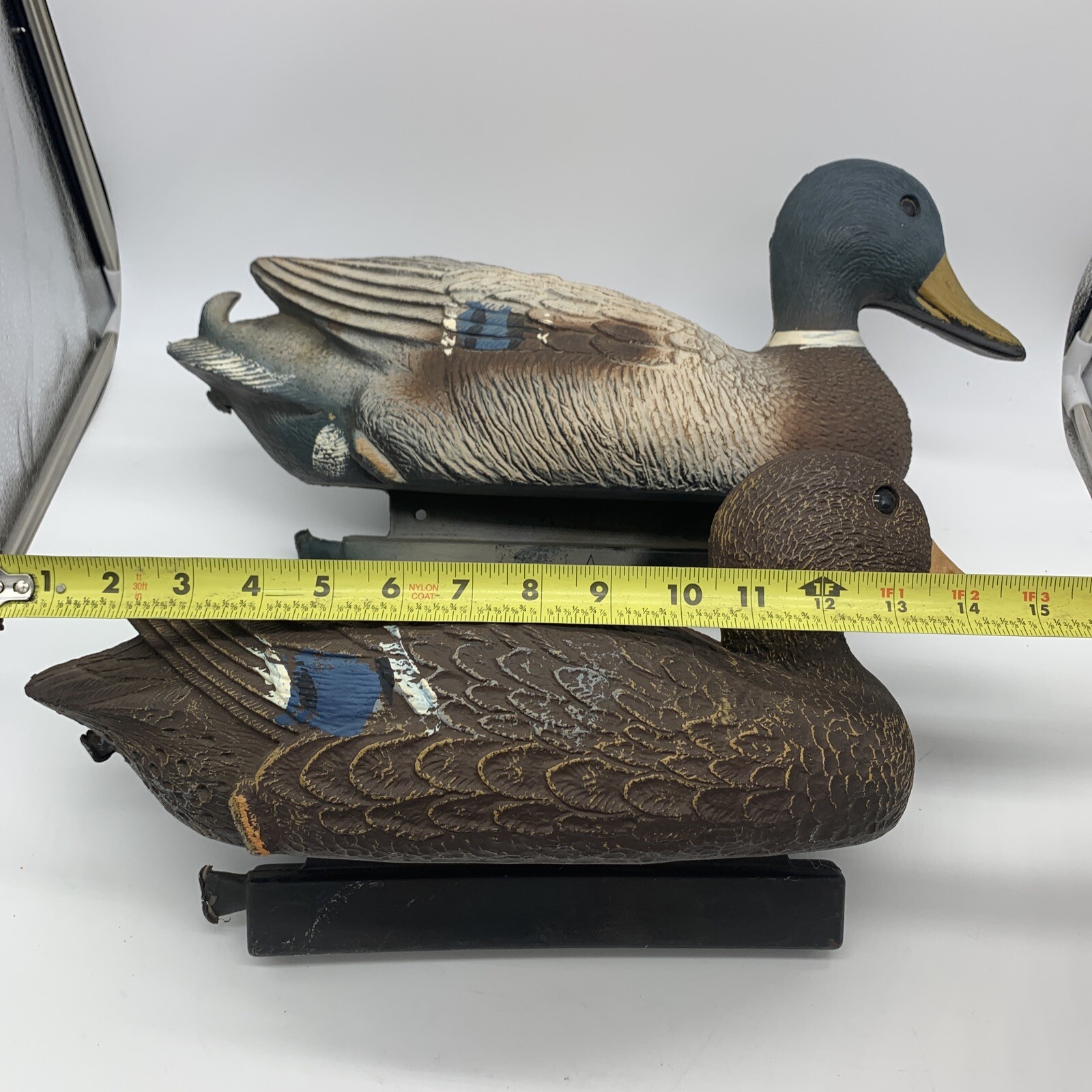 Pair of Vintage Flambeau Duck Male & Female Mallard Decoys 17”