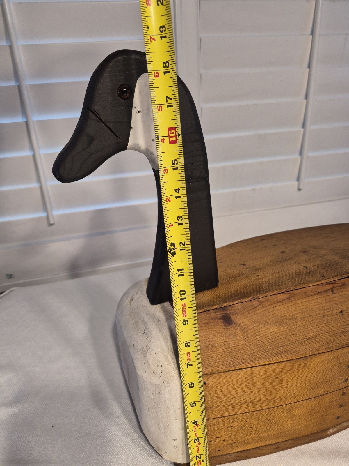 French Broad River Decoy Company Large Slat Goose Decoy Vintage Handmade, Signed