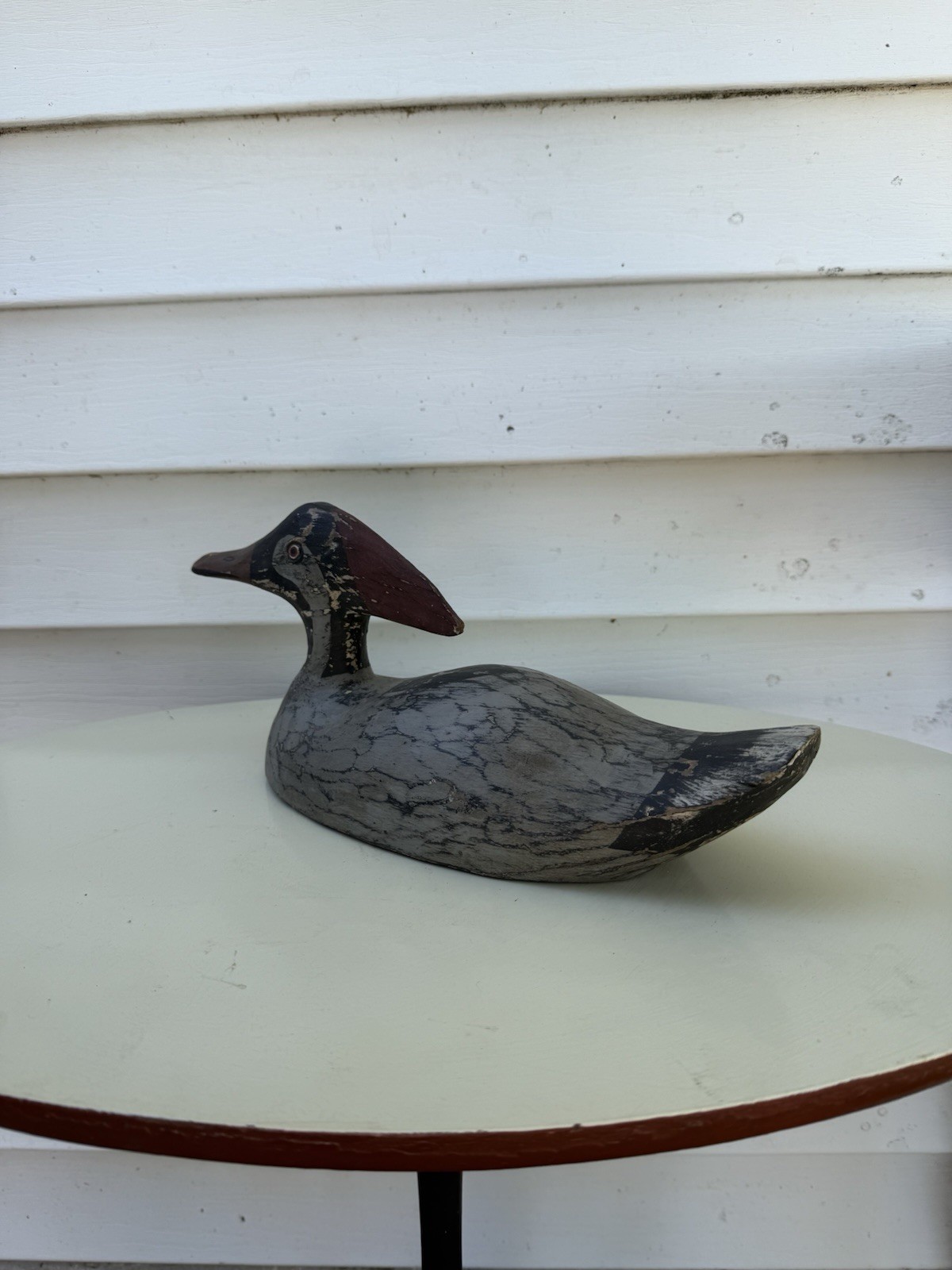 Vintage Hand Carved Wood Duck Merganser Decoy Unsigned Mancave Decor Lake01