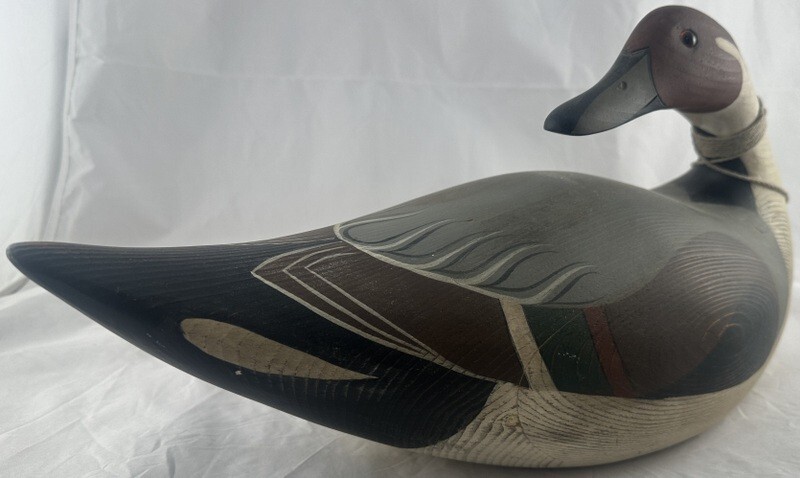 Hand Signed Artist R.D. Wilson Ducks Unlimited Decoy Lac La Croix Pintail Duck