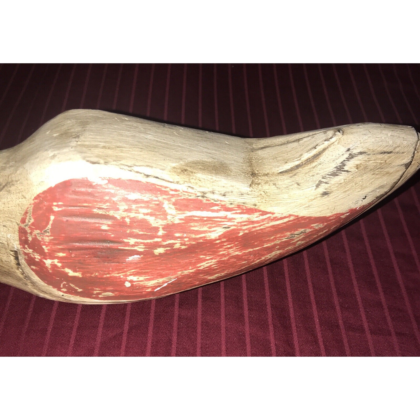 Vtg. Hand Made Folk Art Shorebird Curved Bill Bird Decoy Hand Painted