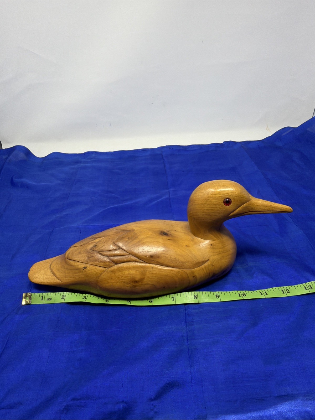 Loon Duck Decoy Hand Carved Inez Esse 1984 Wooden Bird Factory – Unpainted Blank
