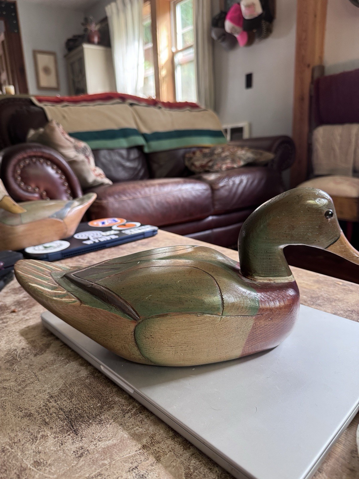 VTG Robert J. Jones Hand Carved Mallard Drake Duck Decoy 1988