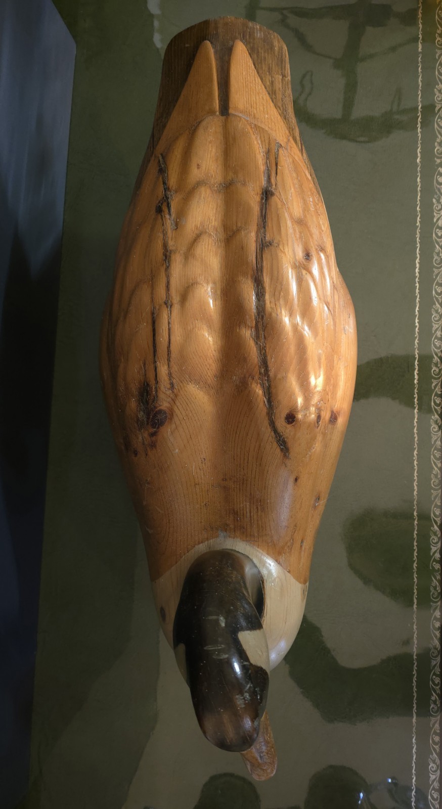Large Vintage 1979 Solid Wood Decoy Canada Goose Made by R.D. Lewis Signed